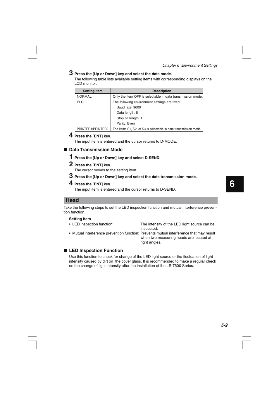 Head | KEYENCE LS-7600 User Manual | Page 143 / 220