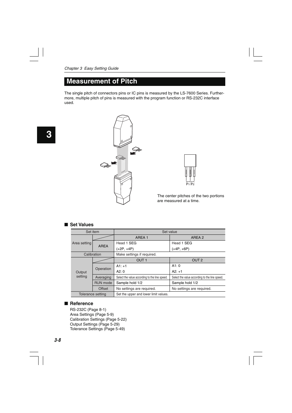 Measurement of pitch | KEYENCE LS-7600 User Manual | Page 48 / 220