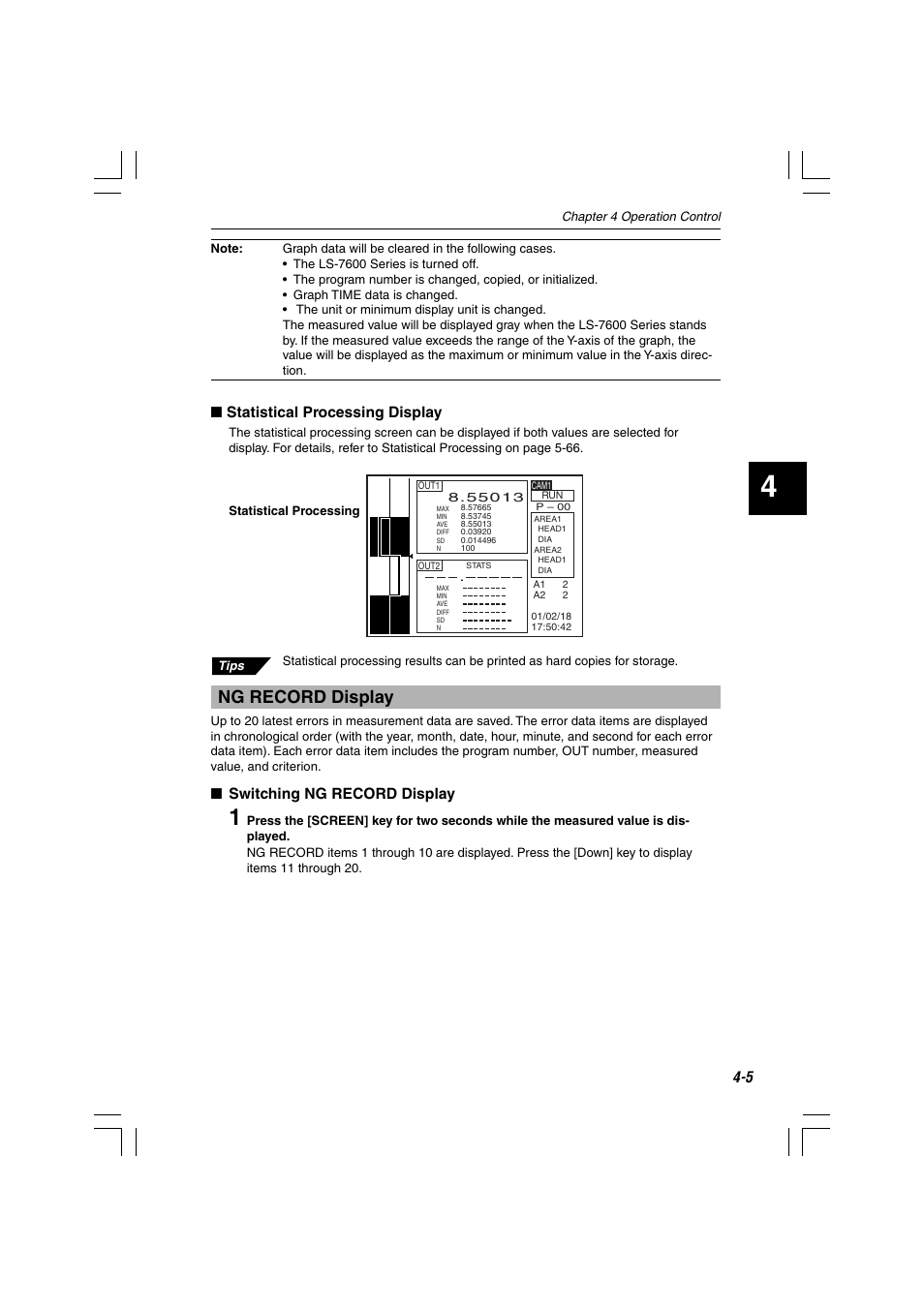 Ng record display | KEYENCE LS-7600 User Manual | Page 55 / 220