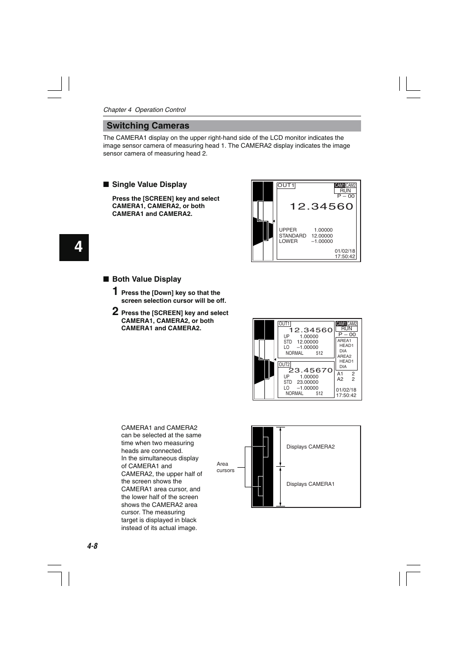 Switching cameras | KEYENCE LS-7600 User Manual | Page 58 / 220