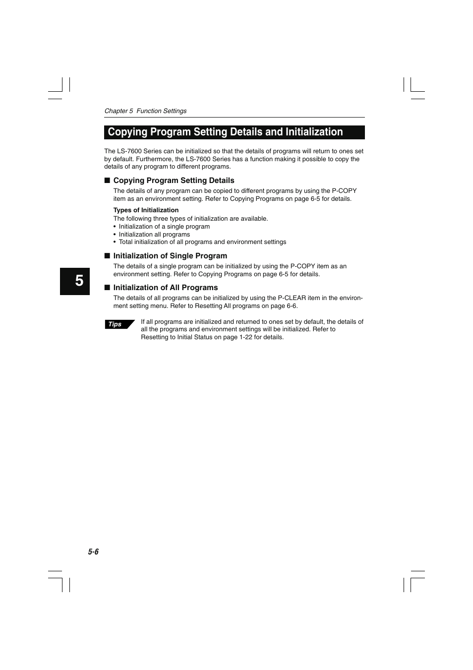 Copying program setting details and initialization | KEYENCE LS-7600 User Manual | Page 68 / 220