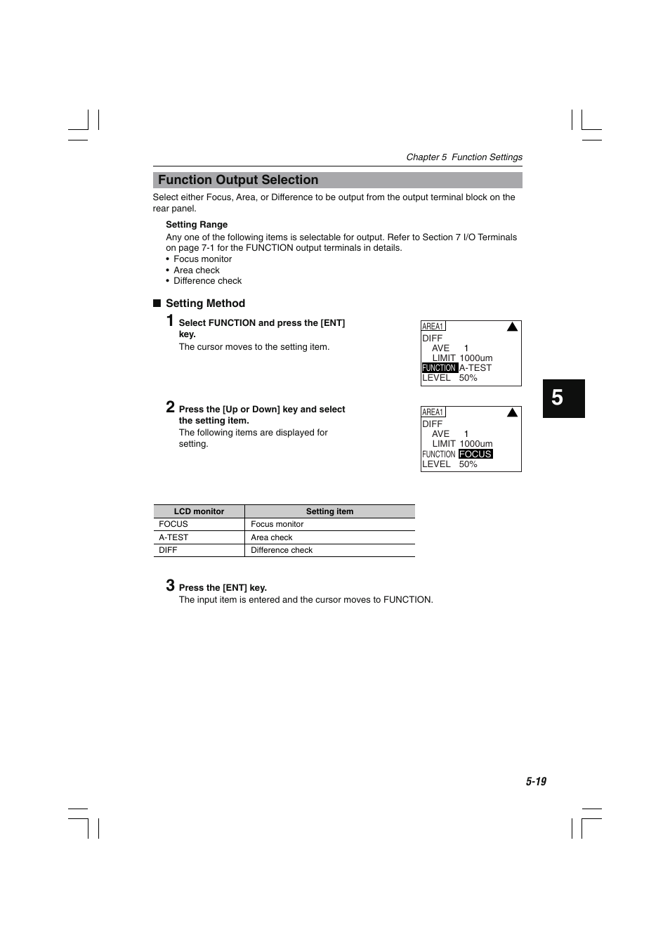 Function output selection | KEYENCE LS-7600 User Manual | Page 81 / 220