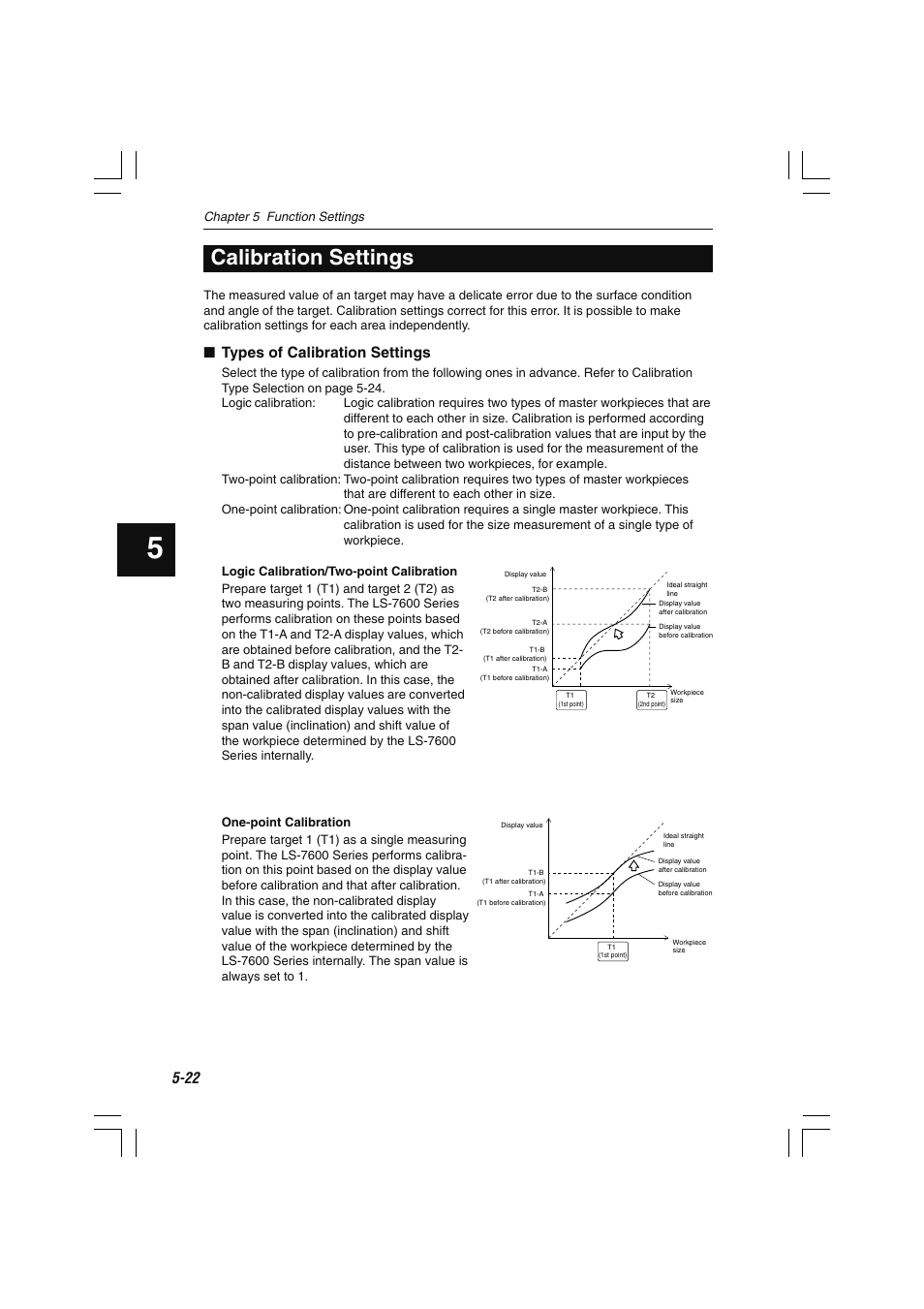 Calibration settings, Types of calibration settings | KEYENCE LS-7600 User Manual | Page 84 / 220