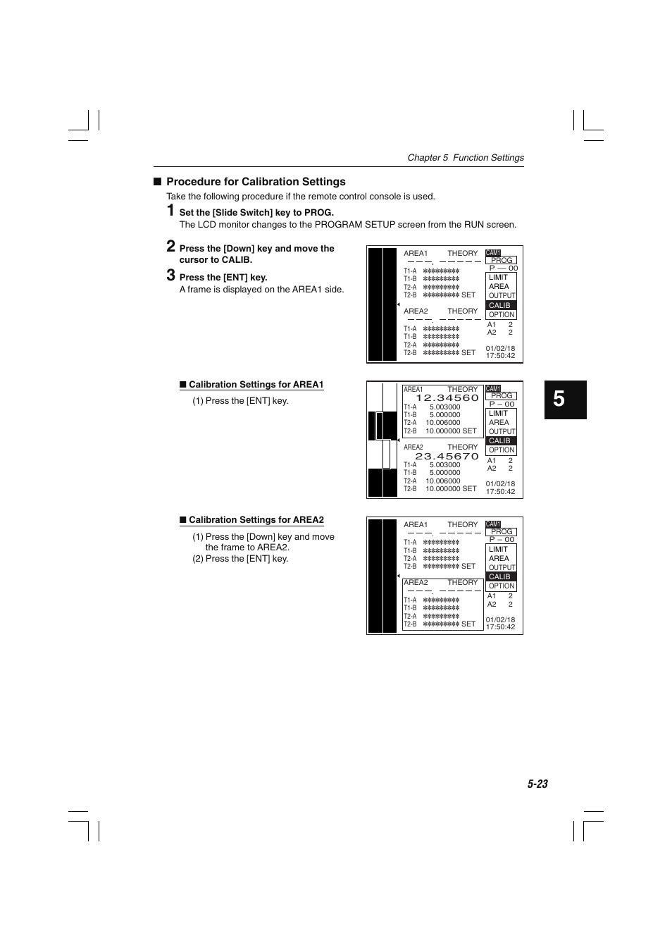 Procedure for calibration settings | KEYENCE LS-7600 User Manual | Page 85 / 220