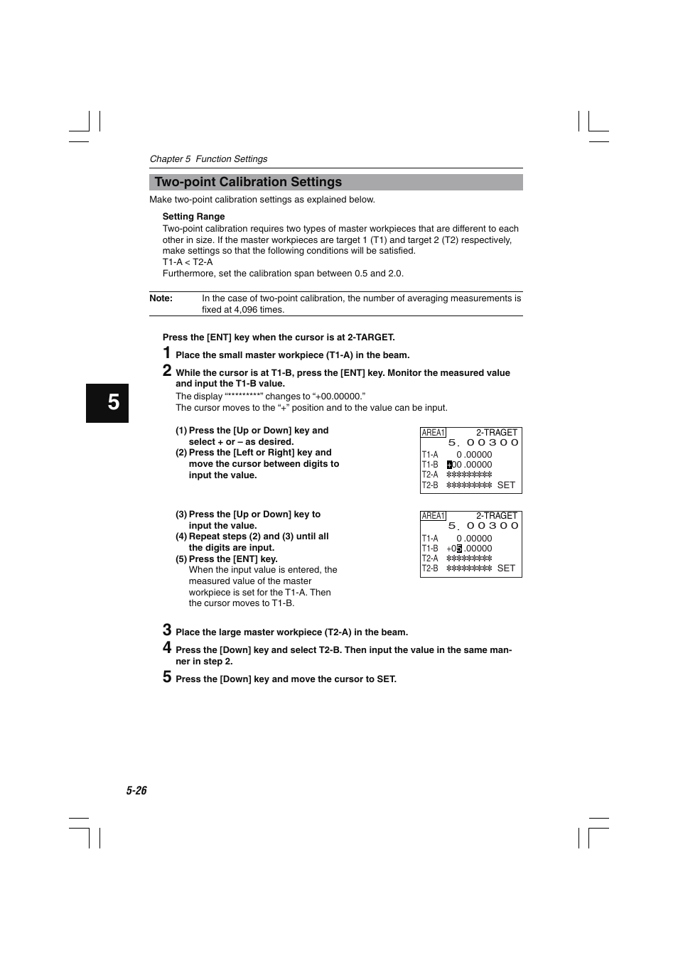 Two-point calibration settings | KEYENCE LS-7600 User Manual | Page 88 / 220