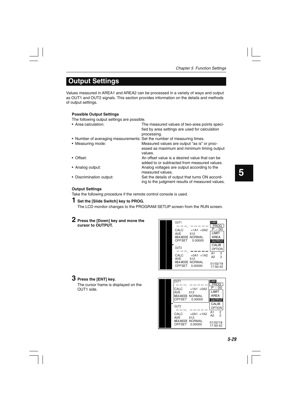 Output settings | KEYENCE LS-7600 User Manual | Page 91 / 220
