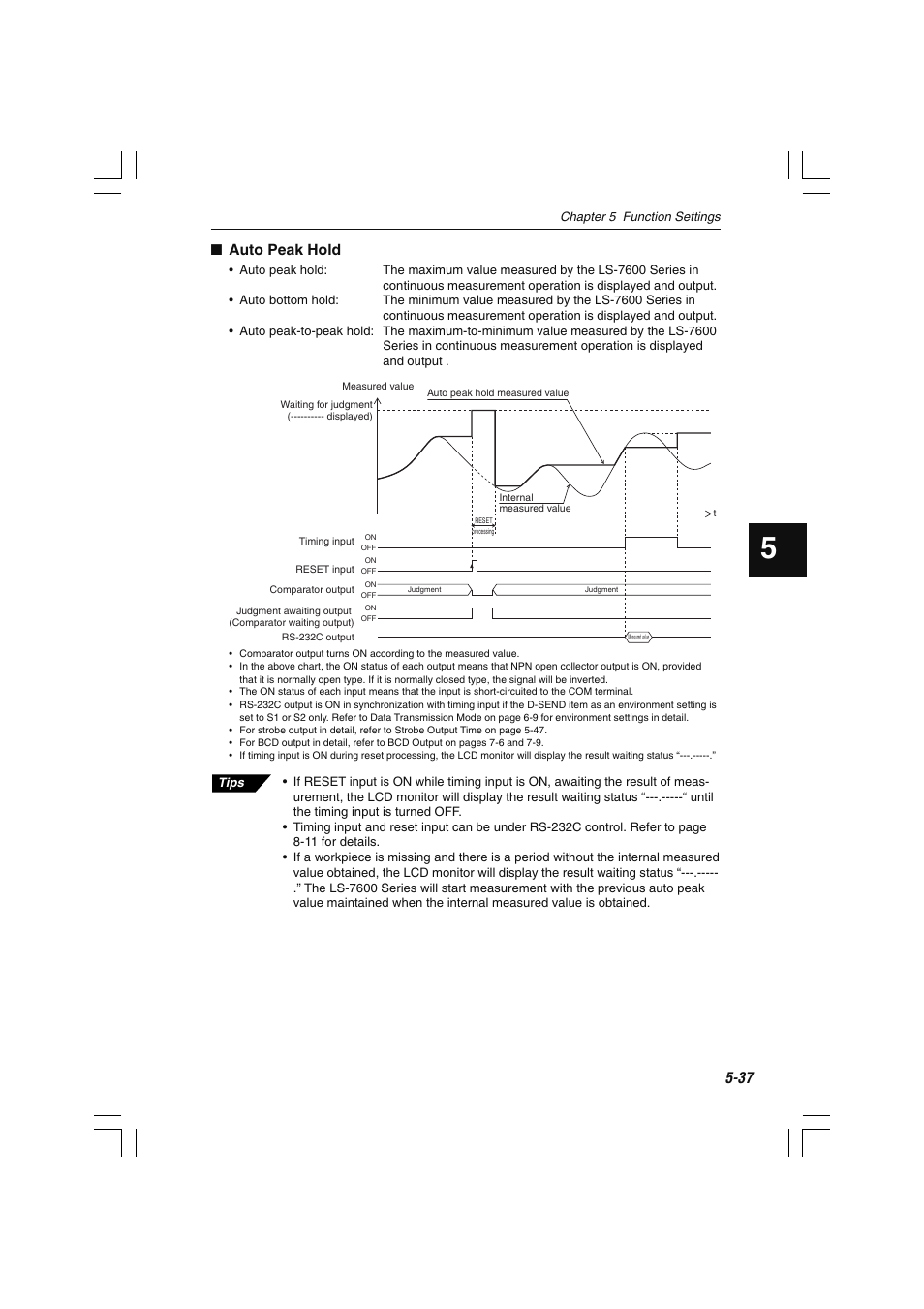 Auto peak hold | KEYENCE LS-7600 User Manual | Page 99 / 220