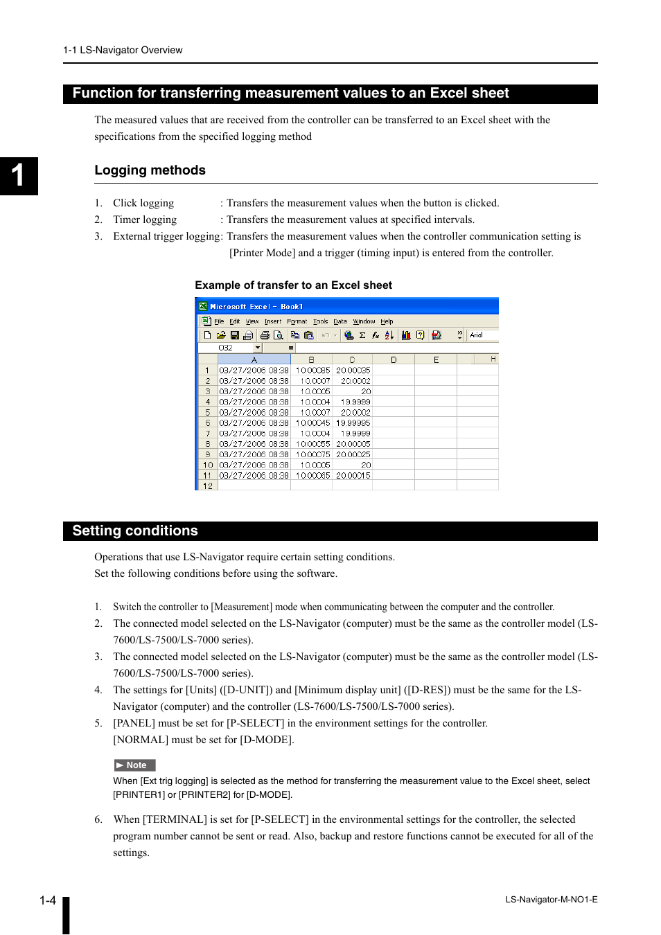 Setting conditions | KEYENCE LS-Navigator User Manual | Page 12 / 68