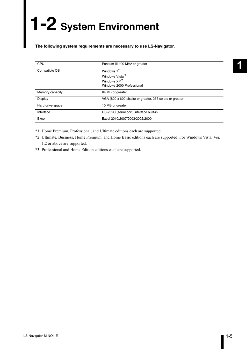 2 system environment, System environment -5, System environment | KEYENCE LS-Navigator User Manual | Page 13 / 68