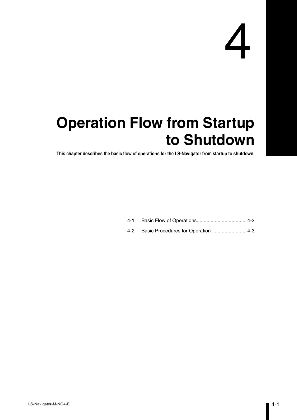 Chapter4 operation flow from startup to shutdown, Chapter 4, Operation flow from startup to shutdown | KEYENCE LS-Navigator User Manual | Page 27 / 68