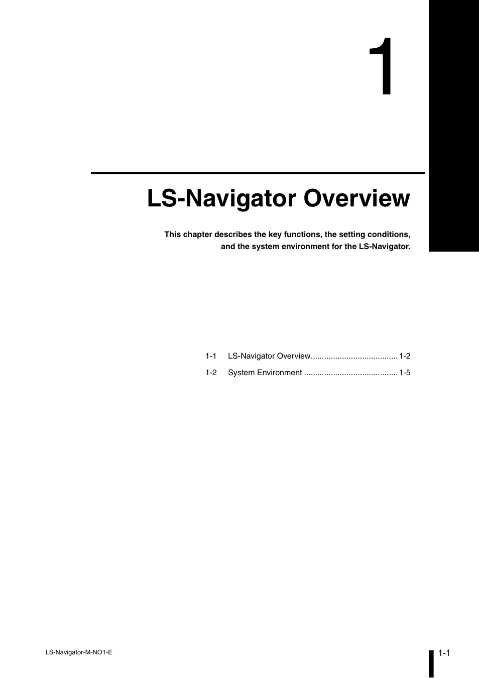 Chapter1 ls-navigator overview, Chapter 1, Ls-navigator overview | KEYENCE LS-Navigator User Manual | Page 9 / 68