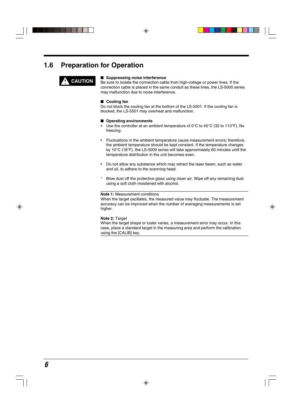 6 preparation for operation | KEYENCE LS-5000 User Manual | Page 12 / 132