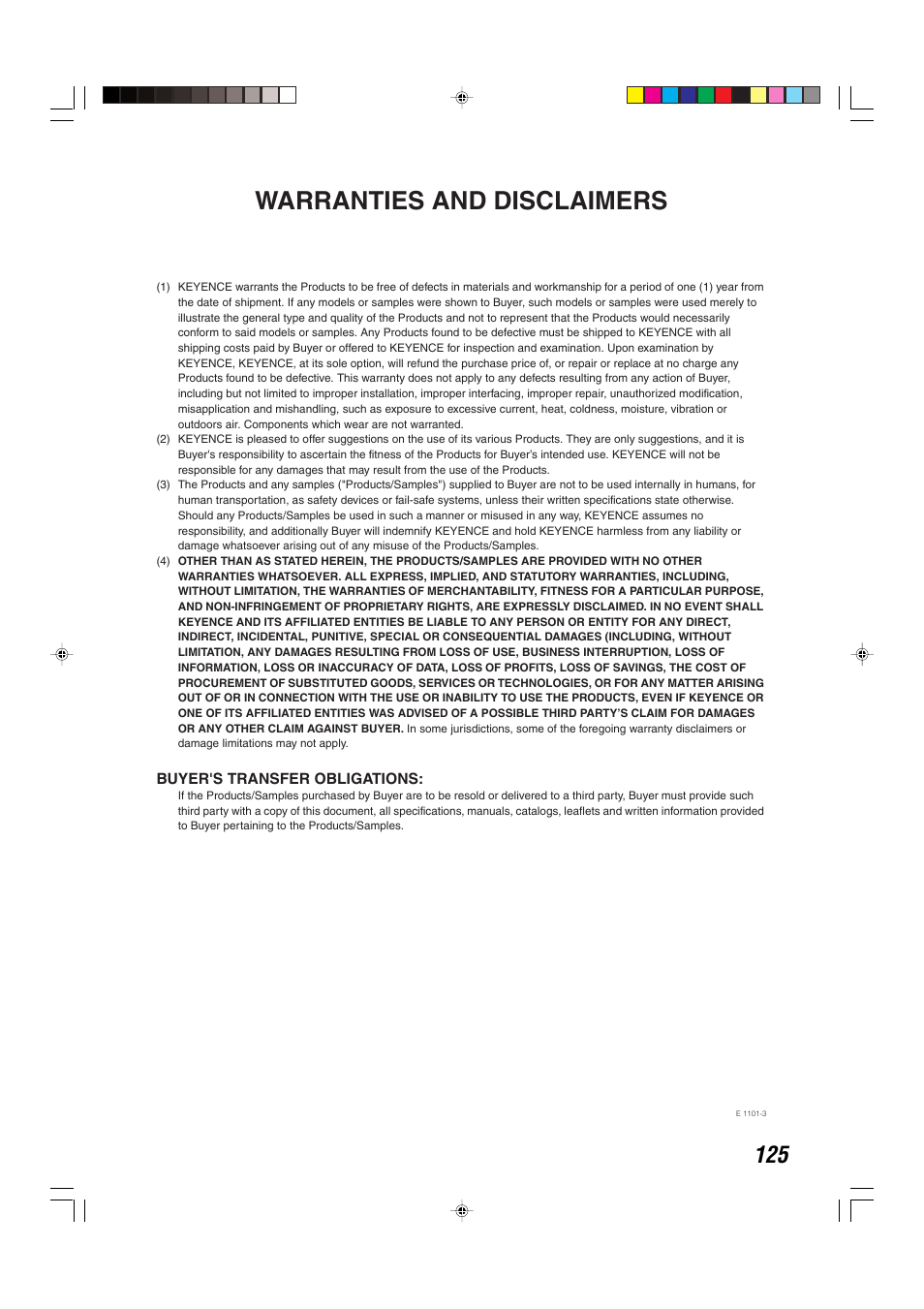 Warranties and disclaimers | KEYENCE LS-5000 User Manual | Page 131 / 132