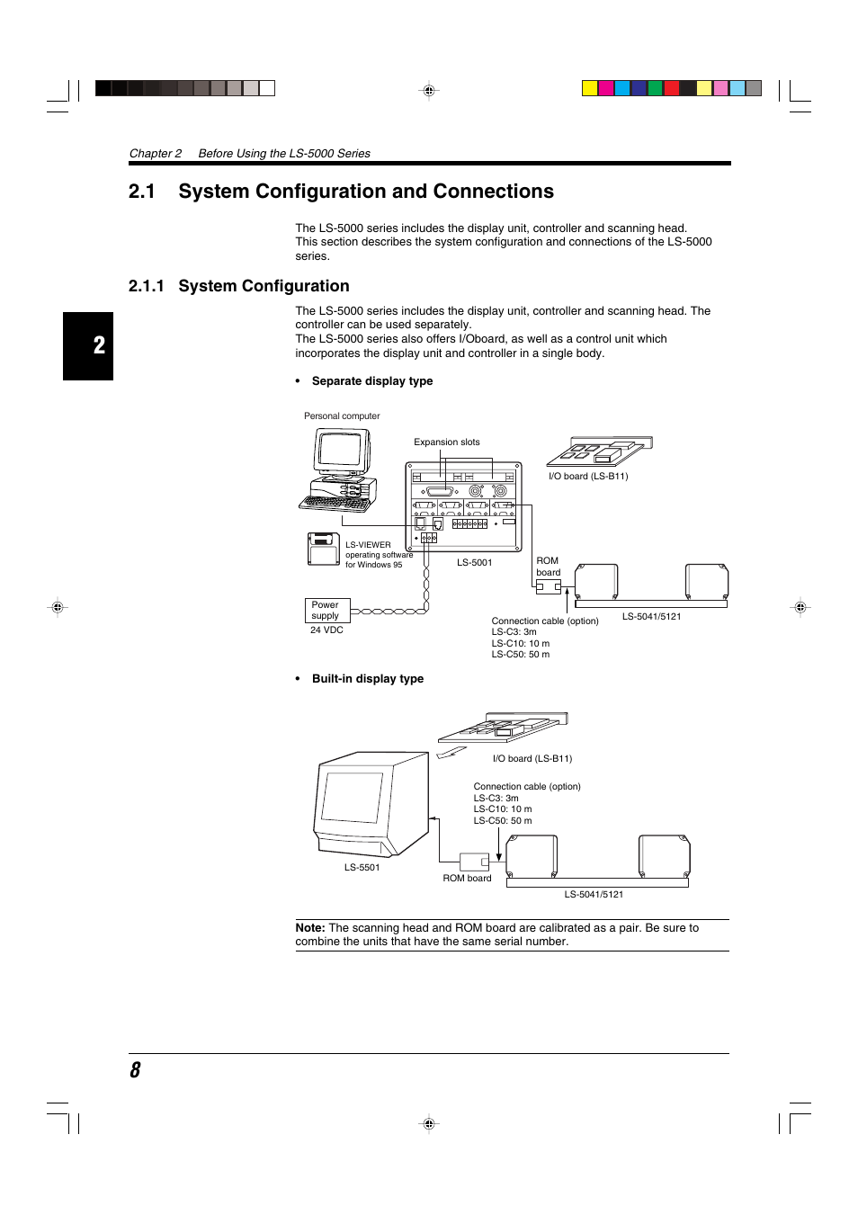 1 system configuration and connections, 1 system configuration | KEYENCE LS-5000 User Manual | Page 14 / 132