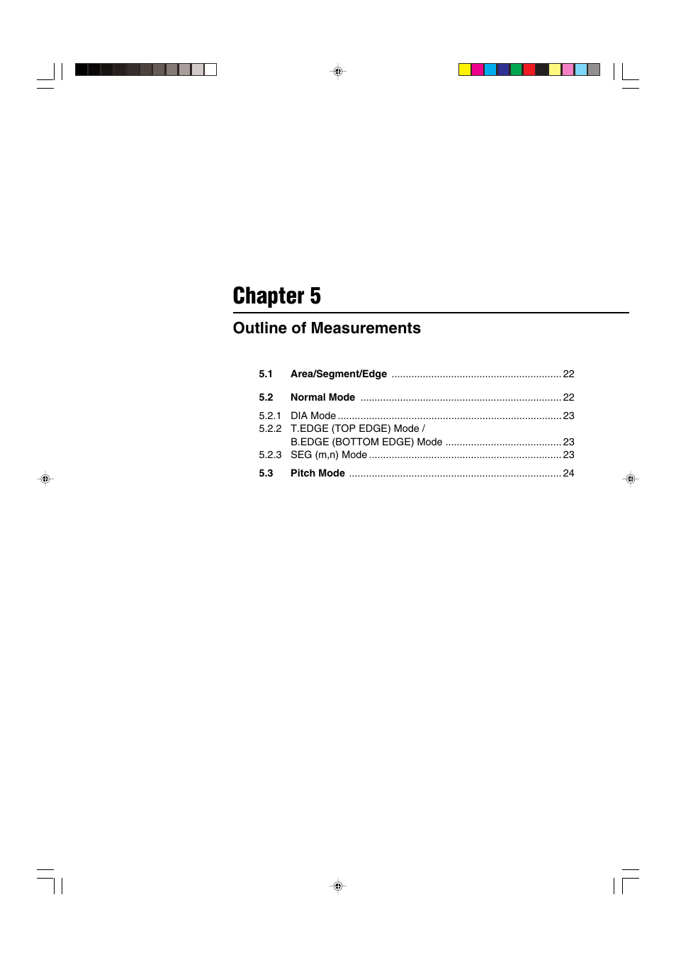 Chapter 5 outline of measurements, Chapter 5, Outline of measurements | KEYENCE LS-5000 User Manual | Page 27 / 132