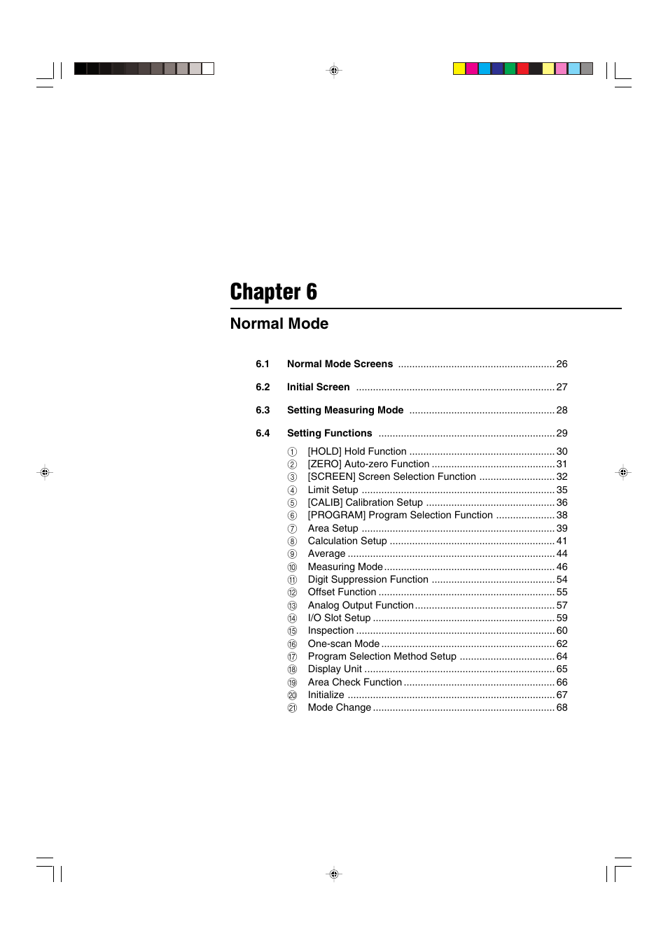 Chapter 6 normal mode, Chapter 6, Normal mode | KEYENCE LS-5000 User Manual | Page 31 / 132