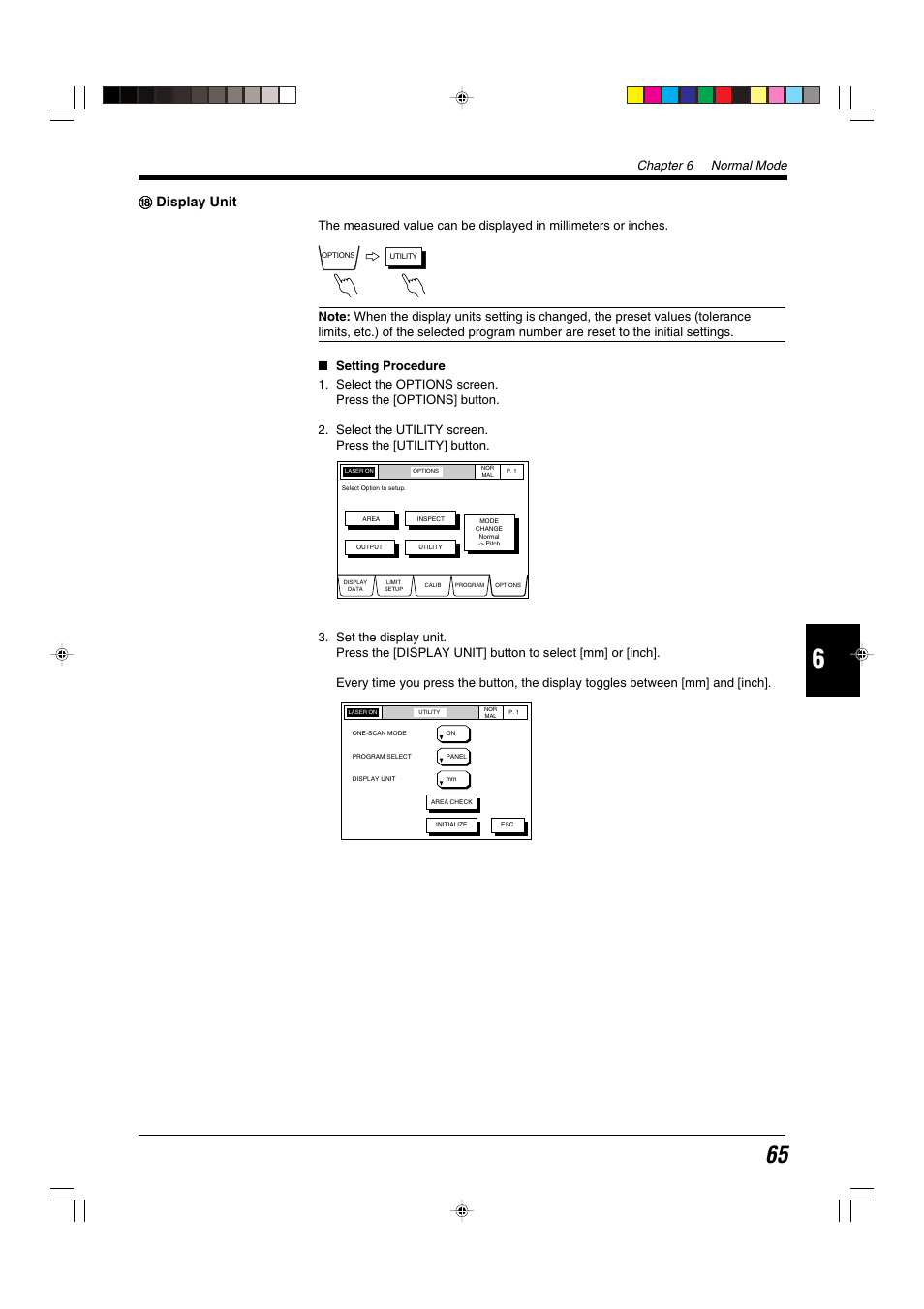 18 display unit, Hh display unit, Chapter 6 normal mode | KEYENCE LS-5000 User Manual | Page 71 / 132