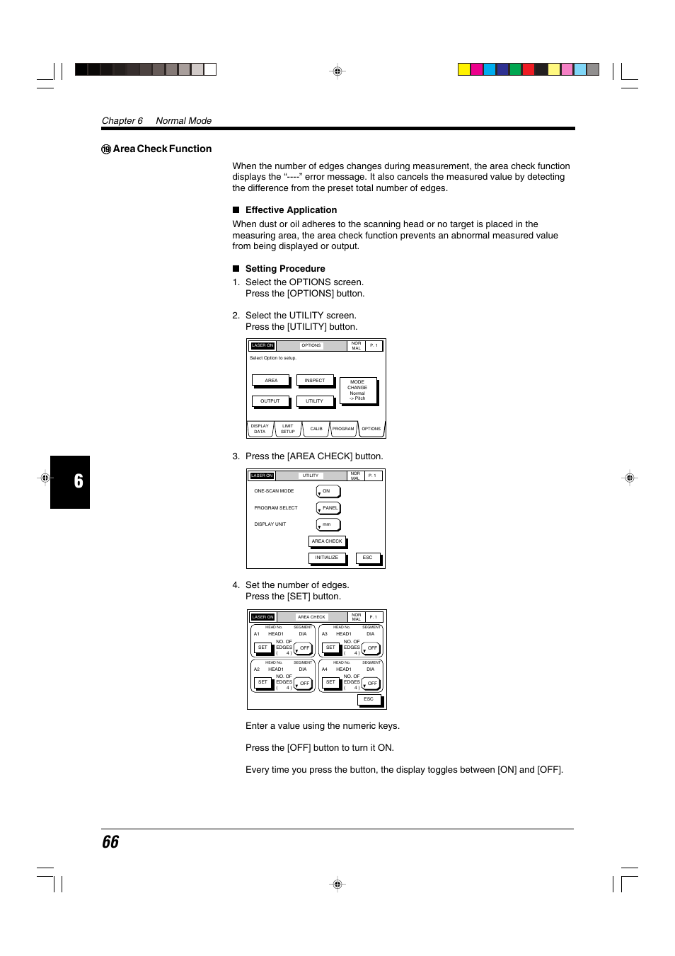 19 area check function, Ii area check function, Chapter 6 normal mode | KEYENCE LS-5000 User Manual | Page 72 / 132