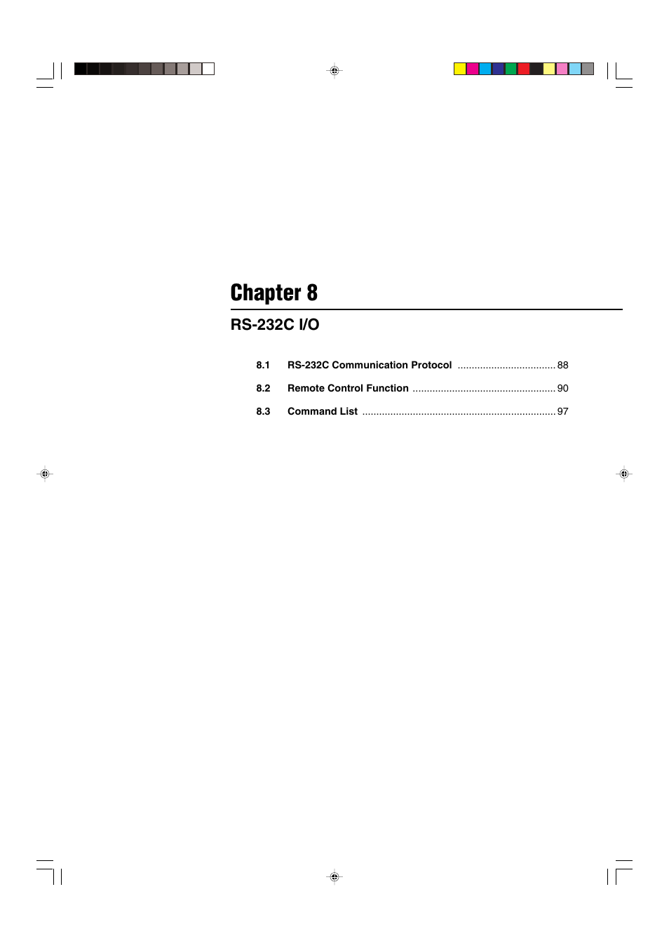 Chapter 8 rs-232c i/o, Chapter 8, Rs-232c i/o | KEYENCE LS-5000 User Manual | Page 93 / 132