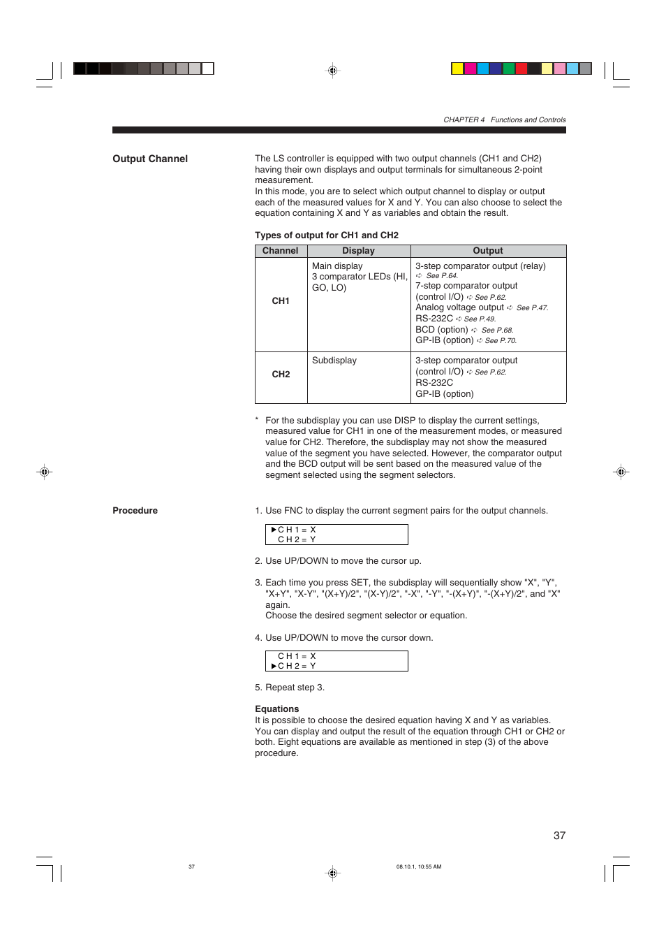 Output channel | KEYENCE LS-3100/3100W Series User Manual | Page 43 / 104