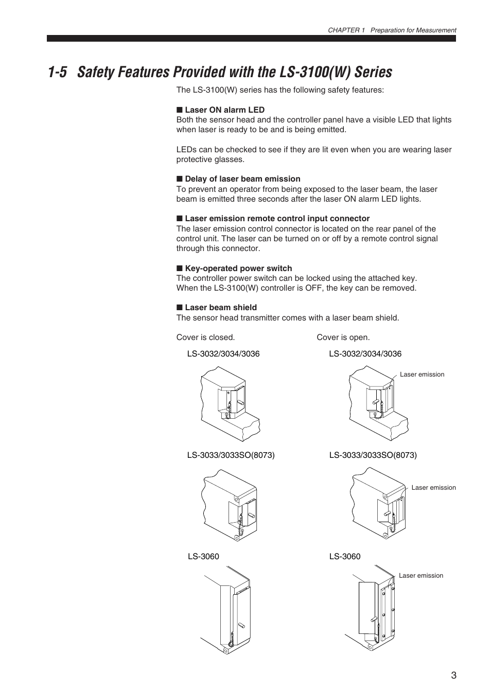 KEYENCE LS-3100/3100W Series User Manual | Page 9 / 104