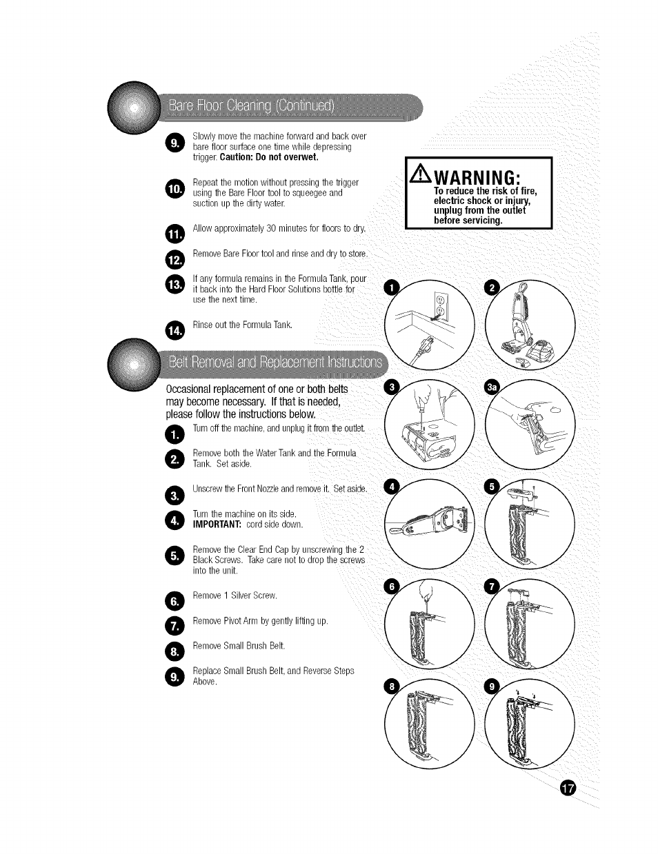 O o o | Bissell ProHeat 2X 9200 SERIES User Manual | Page 17 / 24