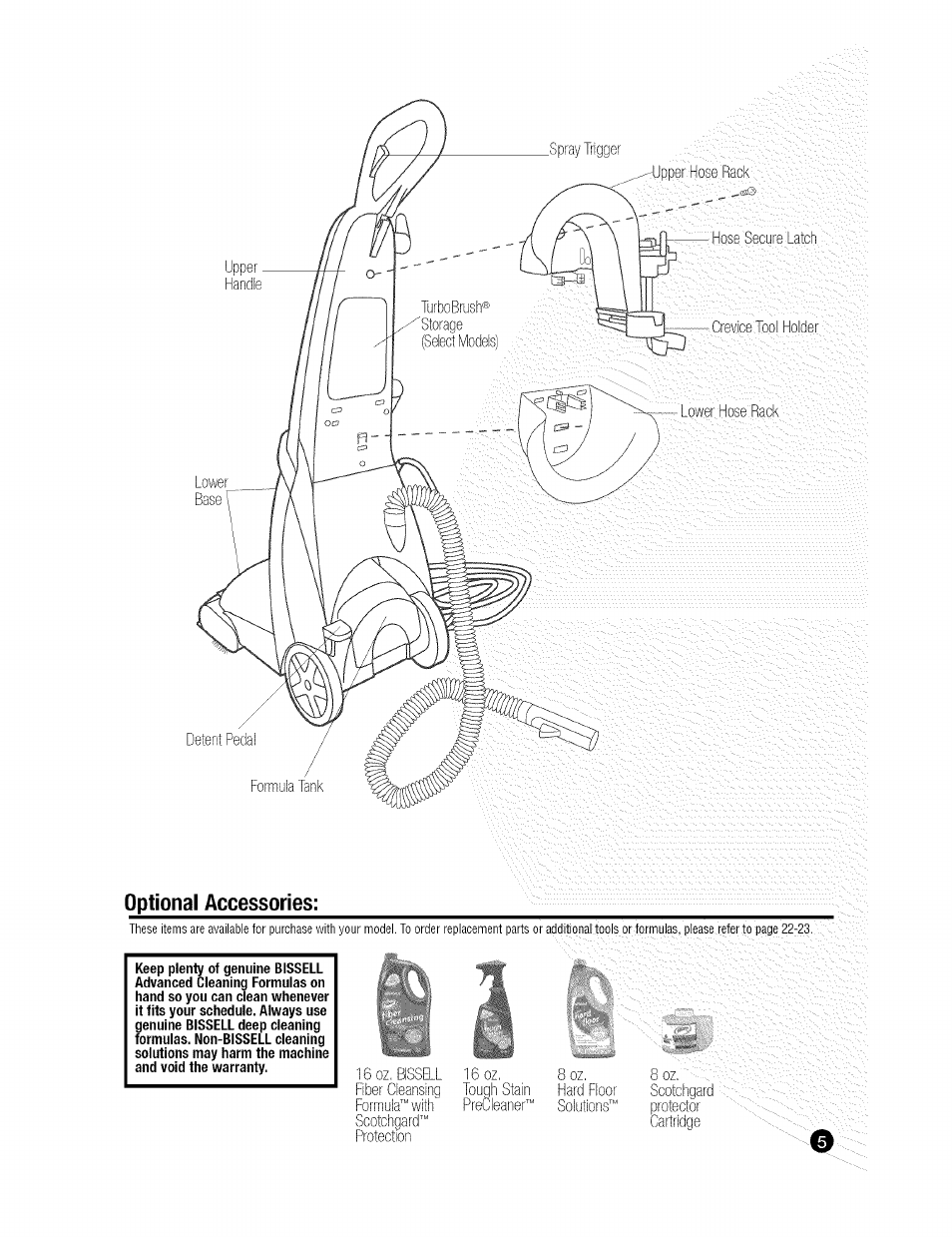 Optional accessories | Bissell ProHeat 2X 9200 SERIES User Manual | Page 5 / 24