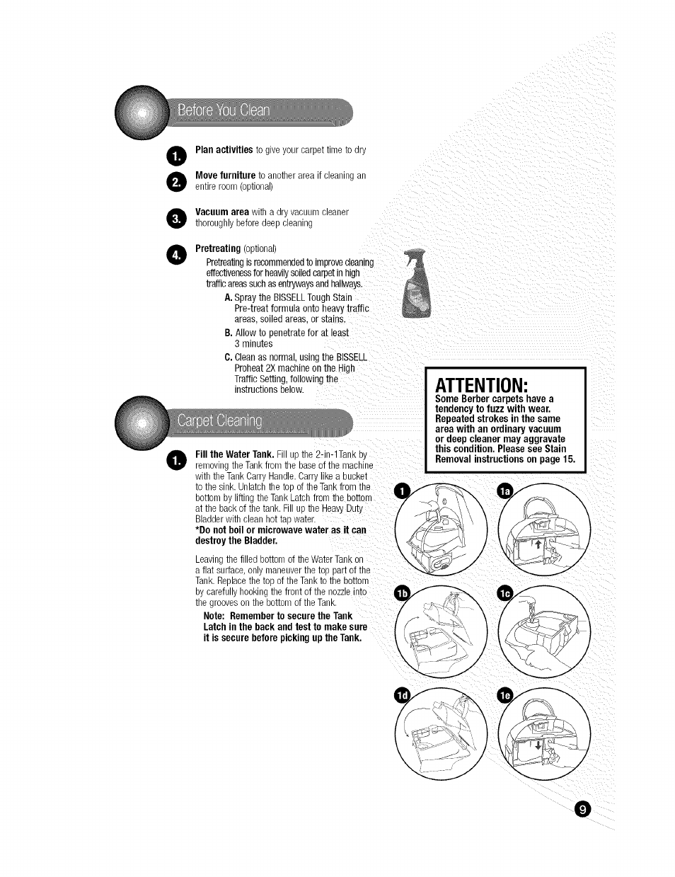 Bissell ProHeat 2X 9200 SERIES User Manual | Page 9 / 24