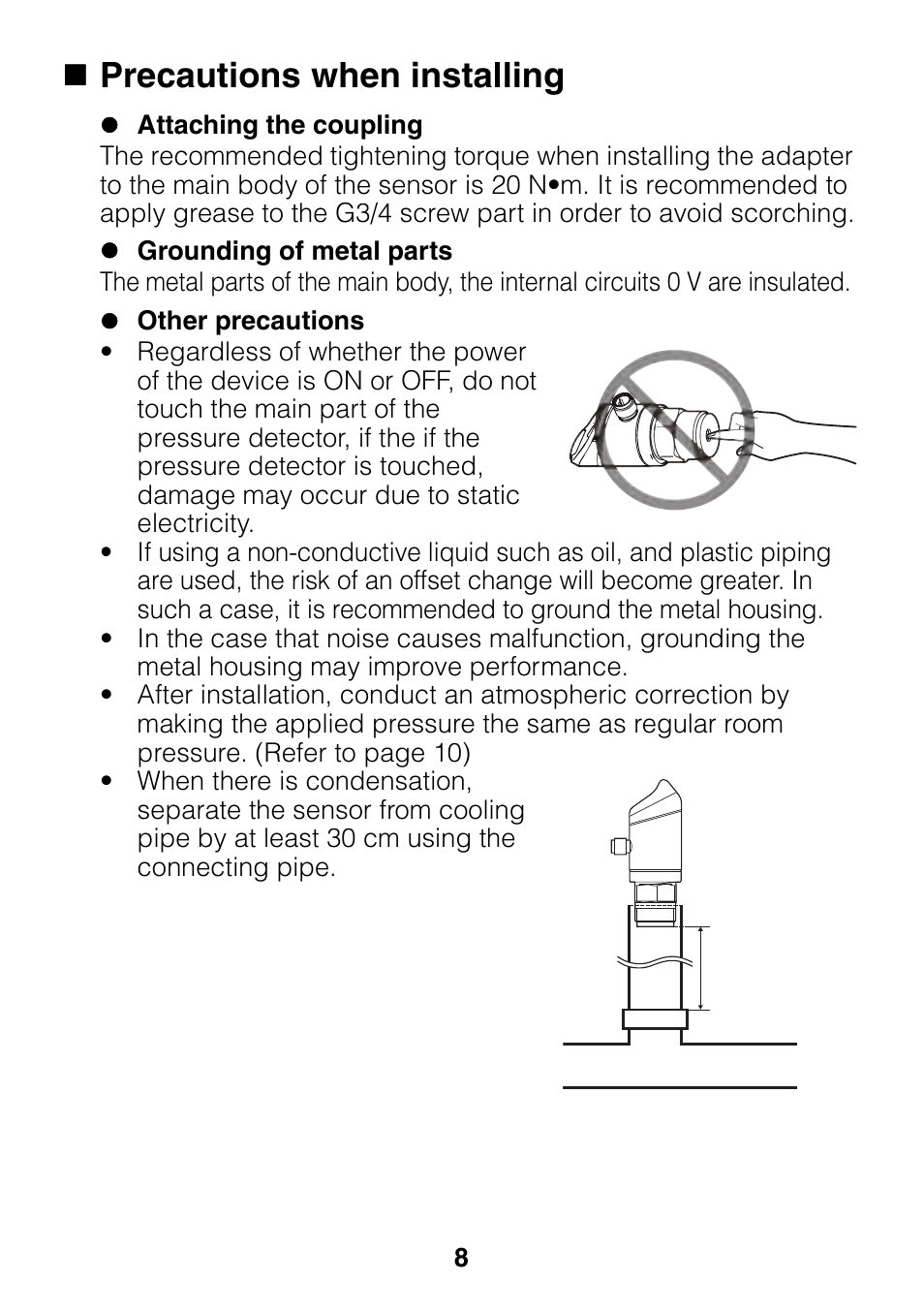 Precautions when installing | KEYENCE GP-M Series User Manual | Page 8 / 28