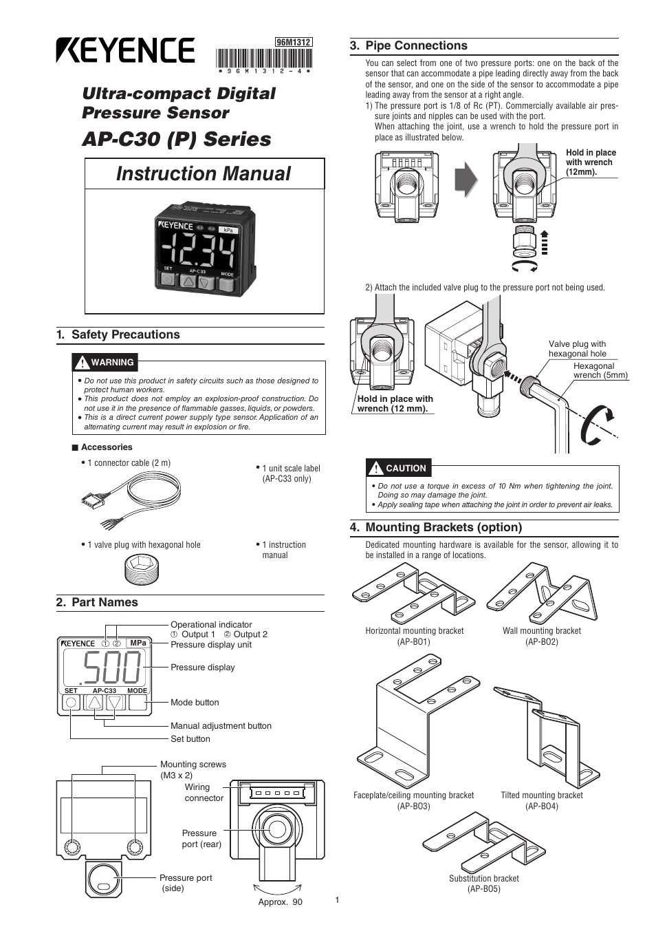 KEYENCE AP-C30(P) Series User Manual | 6 pages
