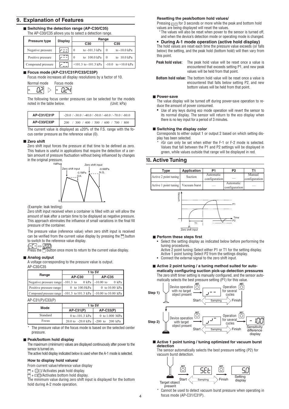 Explanation of features, Active tuning | KEYENCE AP-C30(P) Series User Manual | Page 4 / 6