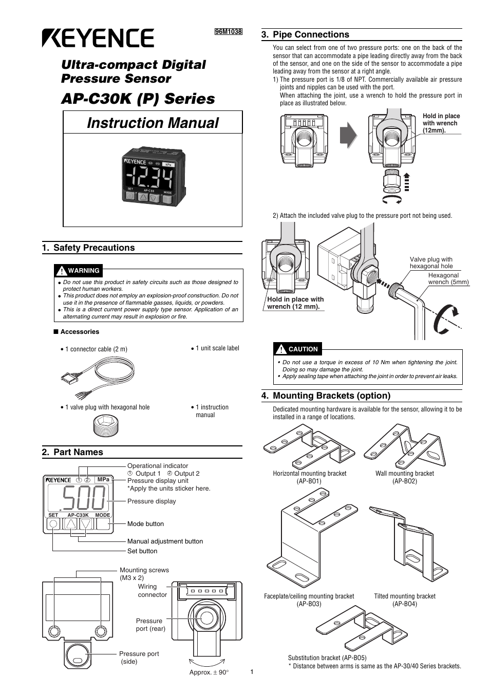 KEYENCE AP-C30KP User Manual | 5 pages