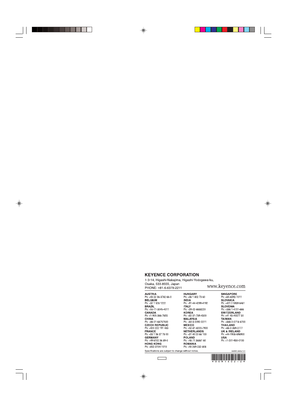 KEYENCE AP-C40(P) Series User Manual | Page 6 / 6