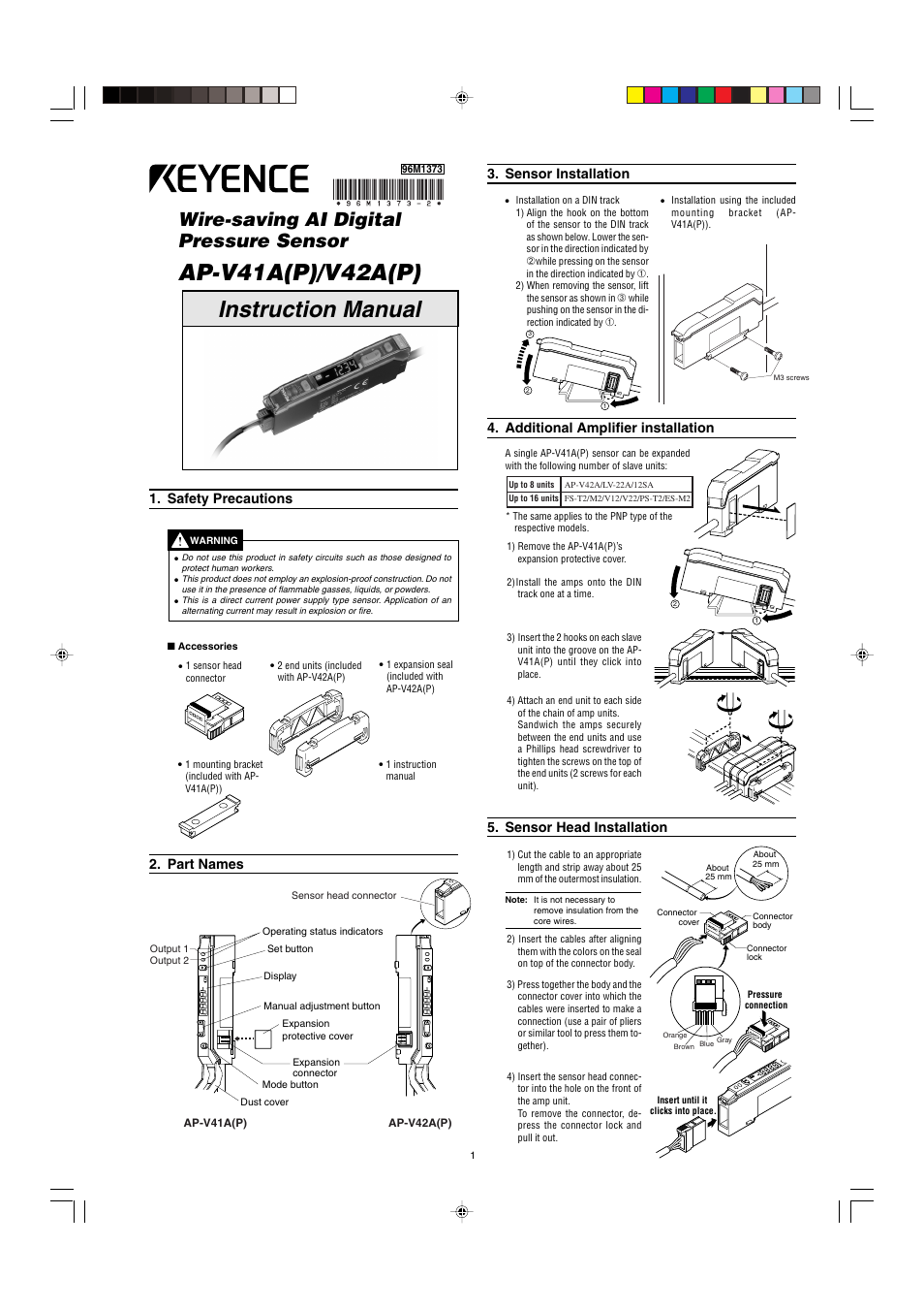 KEYENCE AP-V42A(P) User Manual | 5 pages