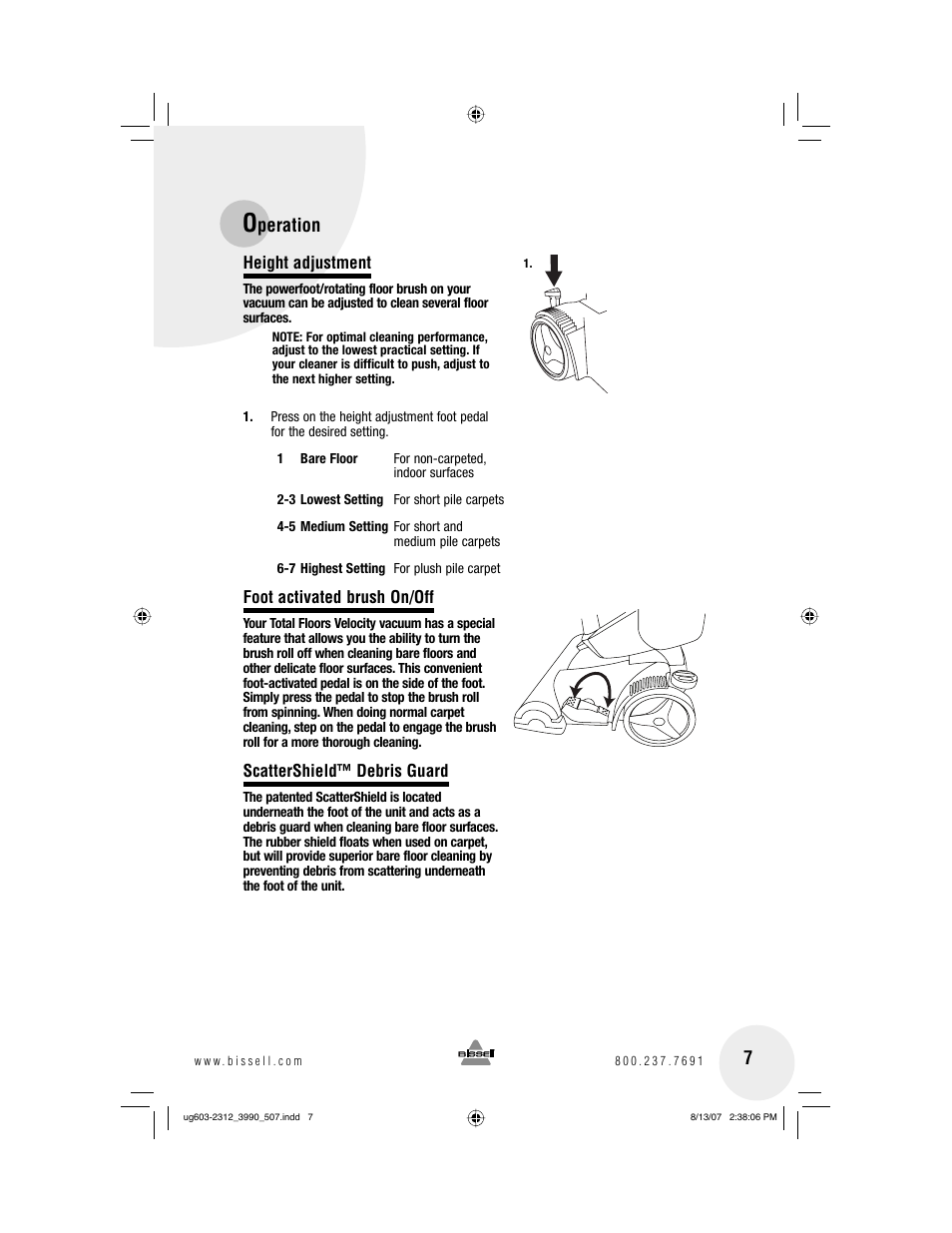 Peration 7 | Bissell 3990 User Manual | Page 7 / 20