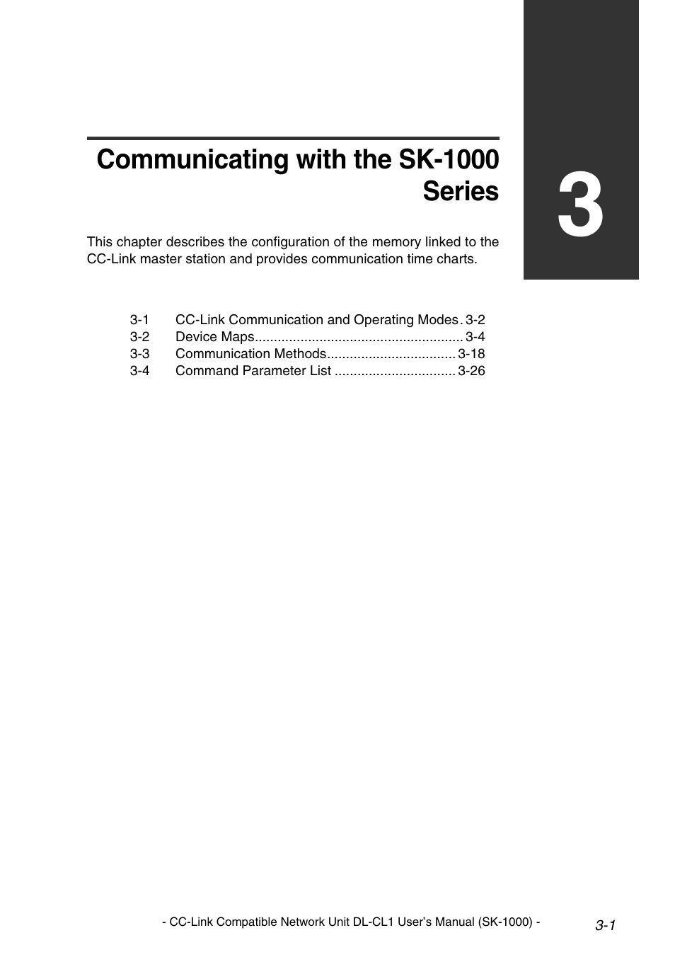 Chapter 3 communicating with the sk-1000 series, Communicating with the sk-1000 series | KEYENCE DL-CL1 User Manual | Page 29 / 78