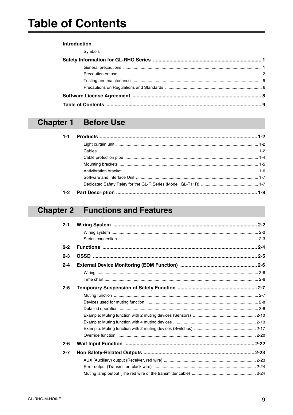 KEYENCE GL-RHG Series User Manual | Page 11 / 136