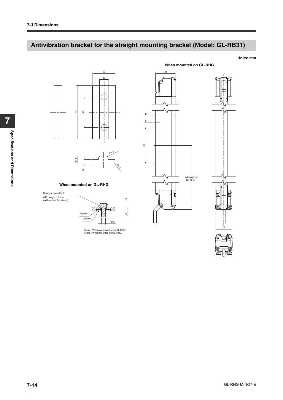 3 dimensions | KEYENCE GL-RHG Series User Manual | Page 122 / 136