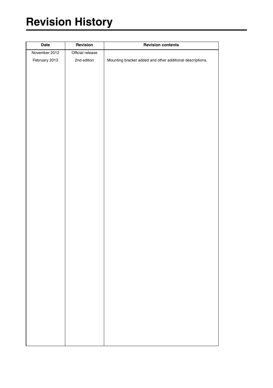 Revision history | KEYENCE GL-RHG Series User Manual | Page 134 / 136