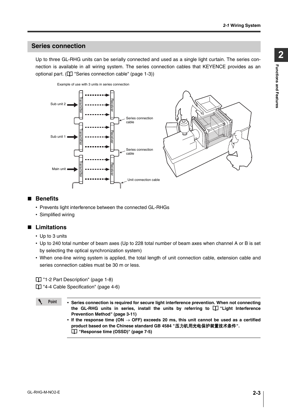 Series connection, Series connection -3, Benefits | Limitations | KEYENCE GL-RHG Series User Manual | Page 27 / 136