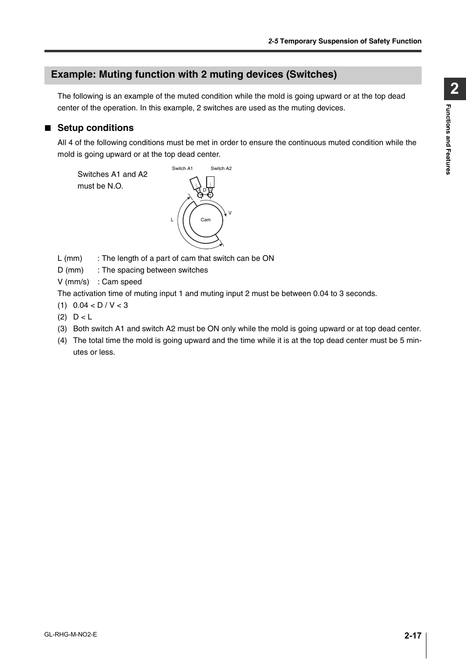 Setup conditions | KEYENCE GL-RHG Series User Manual | Page 41 / 136