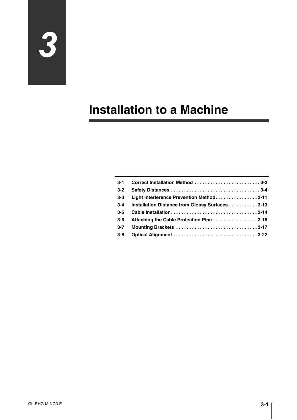 Chapter 3 installation to a machine, Chapter 3, Installation to a machine | KEYENCE GL-RHG Series User Manual | Page 49 / 136