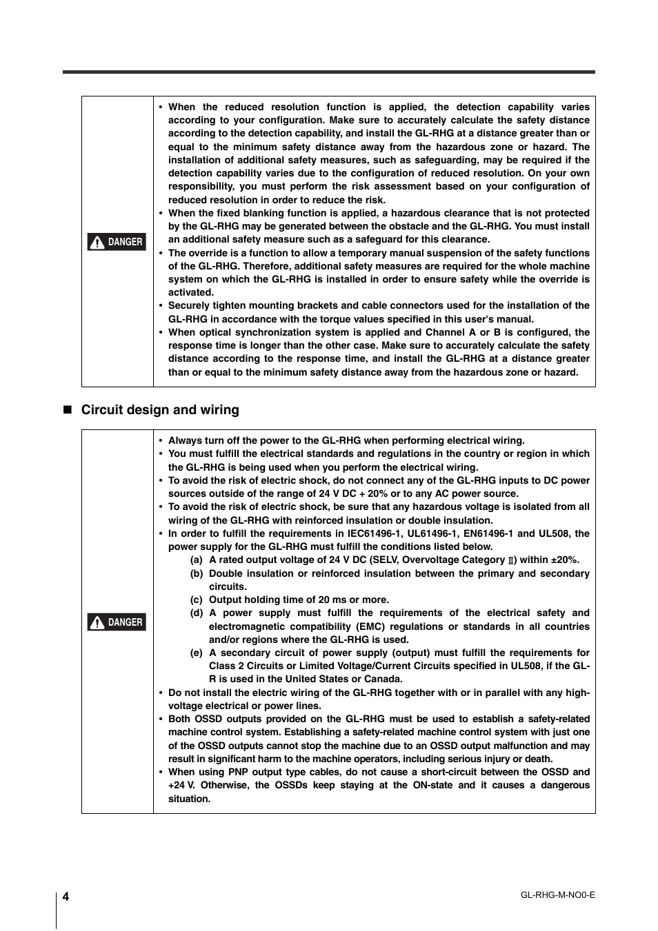 Circuit design and wiring | KEYENCE GL-RHG Series User Manual | Page 6 / 136