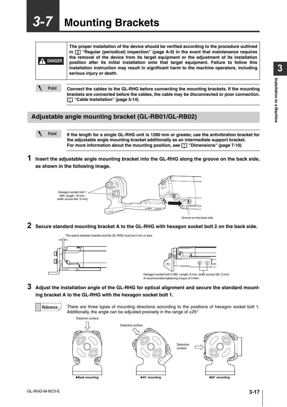 7 mounting brackets, Mounting brackets -17, Mounting brackets | KEYENCE GL-RHG Series User Manual | Page 65 / 136