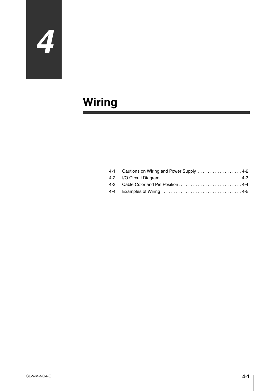Chapter 4 wiring, Chapter 4, Wiring | KEYENCE SL-V Series User Manual | Page 109 / 168