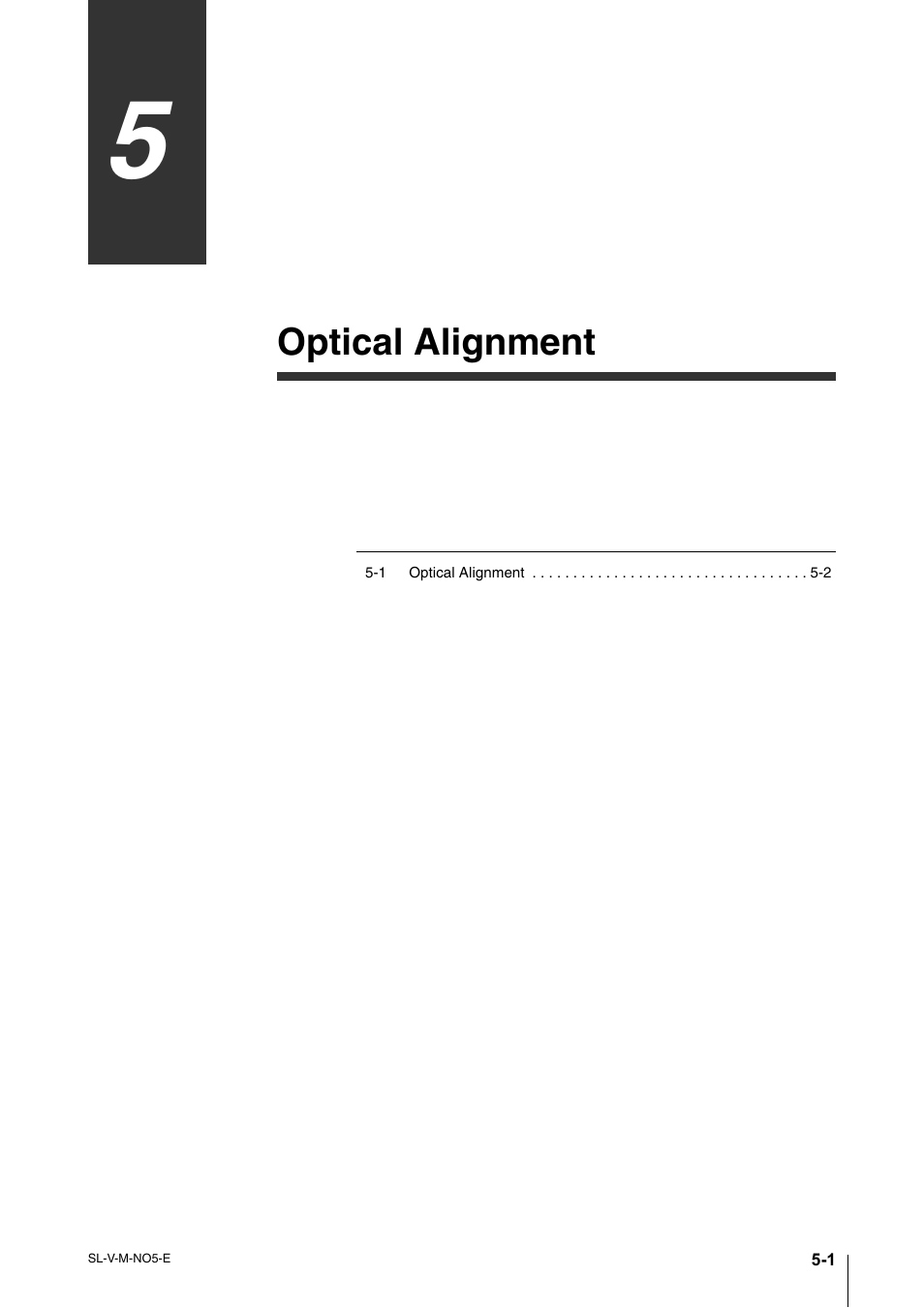 Chapter 5 optical alignment, Chapter 5, Optical alignment | KEYENCE SL-V Series User Manual | Page 117 / 168