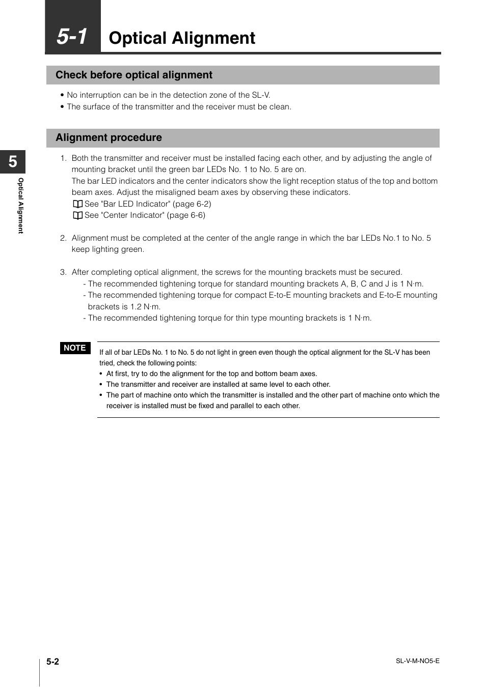 1 optical alignment, Check before optical alignment, Alignment procedure | Optical alignment -2, Check before optical alignment -2, Alignment procedure -2, Optical alignment | KEYENCE SL-V Series User Manual | Page 118 / 168