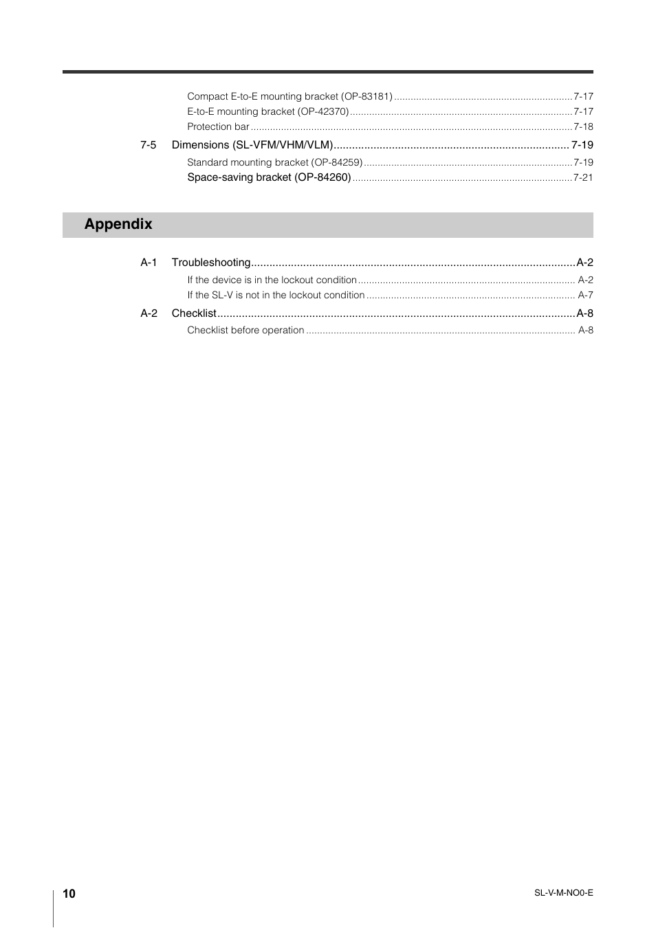 Appendix | KEYENCE SL-V Series User Manual | Page 12 / 168