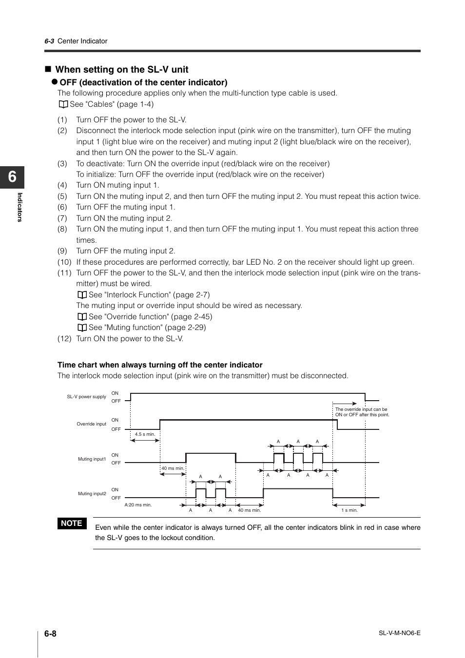 When setting on the sl-v unit, Off (deactivation of the center indicator) | KEYENCE SL-V Series User Manual | Page 126 / 168