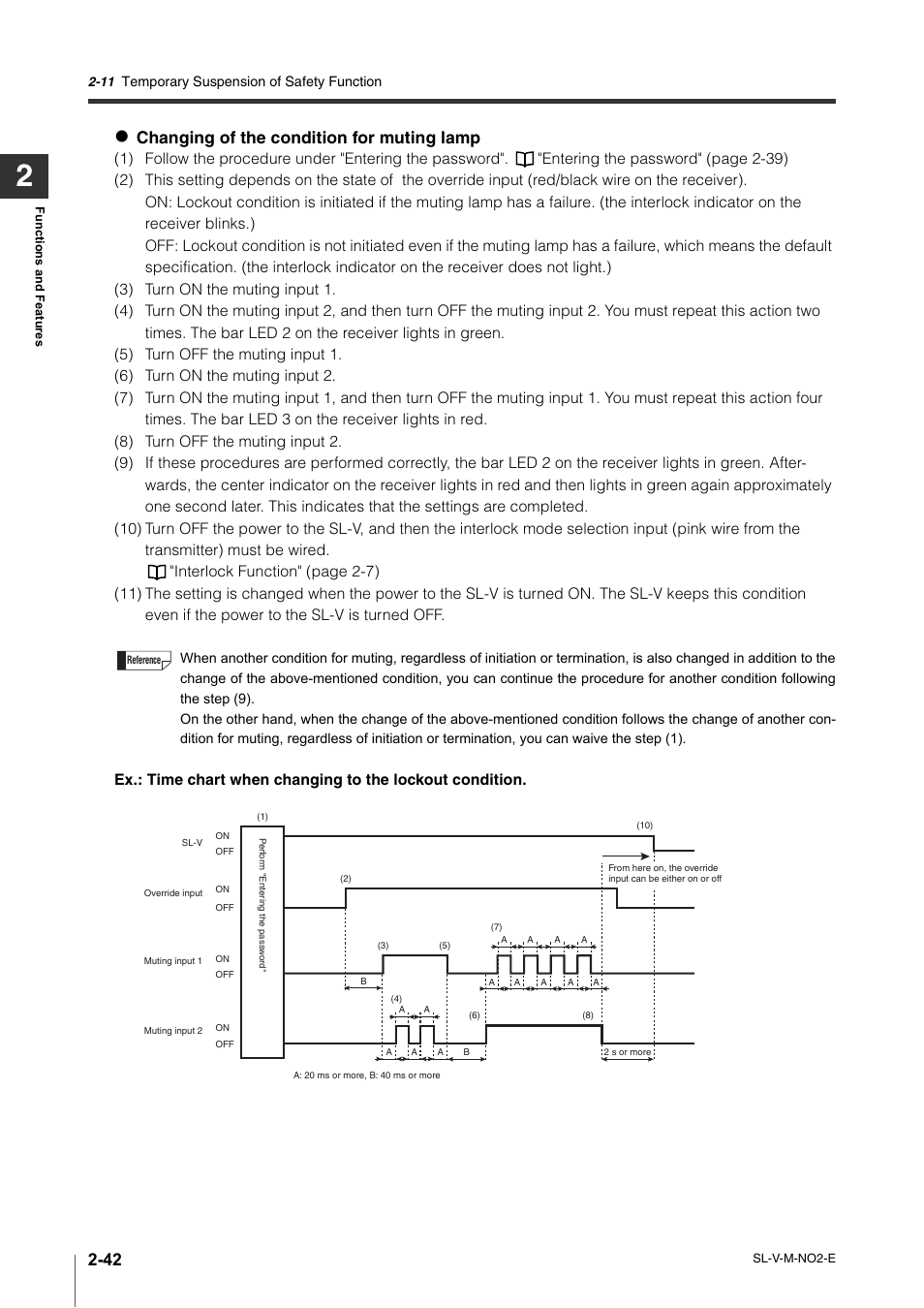 Changing of the condition for muting lamp | KEYENCE SL-V Series User Manual | Page 66 / 168